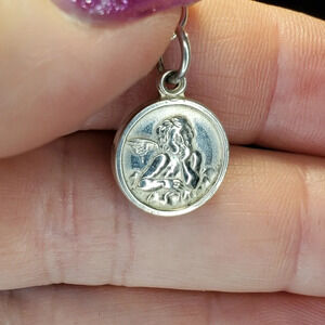 0203. 7" ~ 8 Gm. Silver Bracelet ~ Guardian Angel 😇  Cherub 💖 Italy Sterling